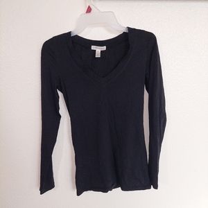Black Long Sleeve VNeck
